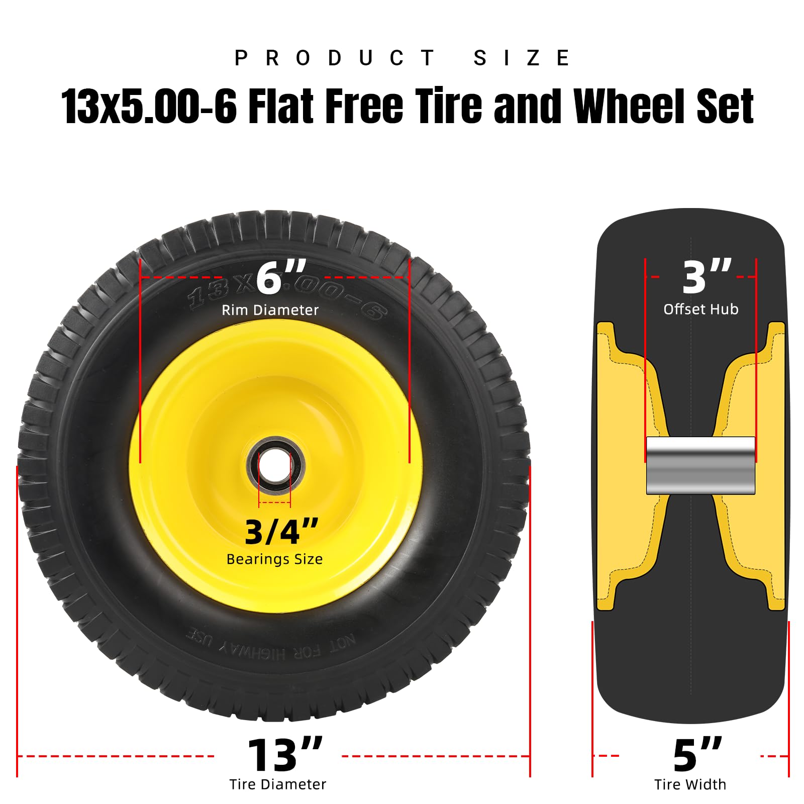 AR-PRO flat-free front tire ready for lawn equipment