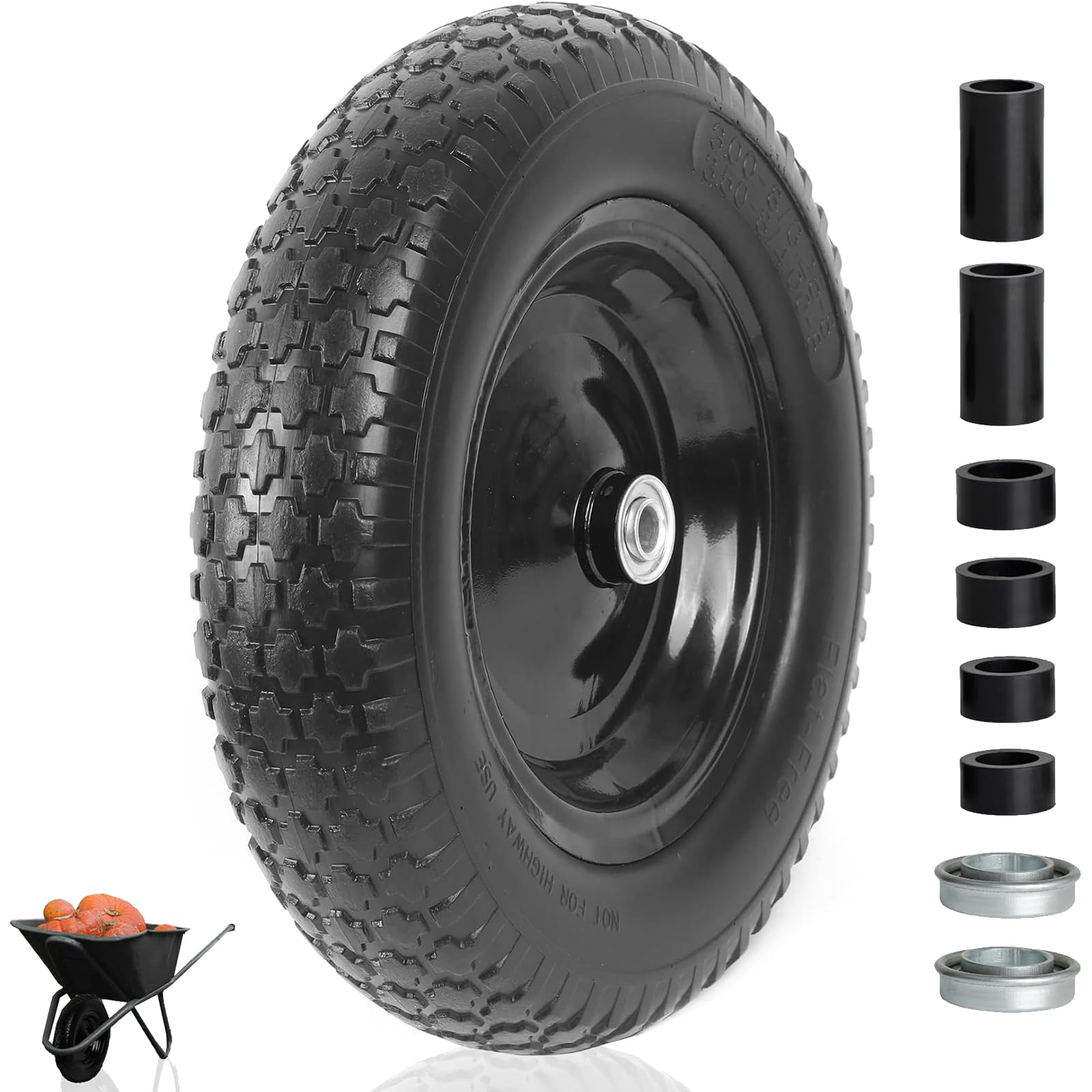 AR-PRO flat-free tire 14.5 inch profile for reliable wheelbarrow use in all weather
