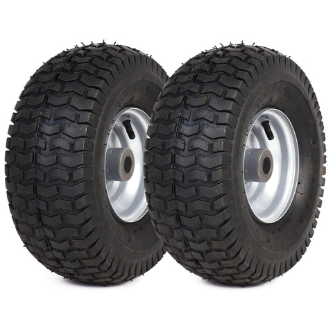 AR-PRO front tire and wheel assembly 15x6-00-6 with turf tread for smoother mowing