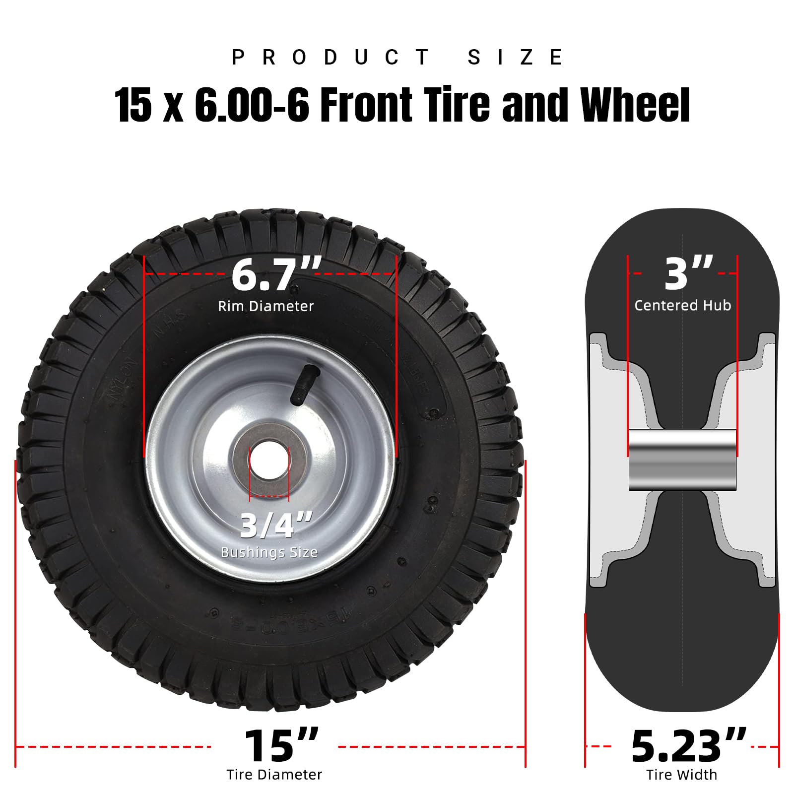 AR-PRO 2-pack tire and wheel kit ready to install on compatible mowers