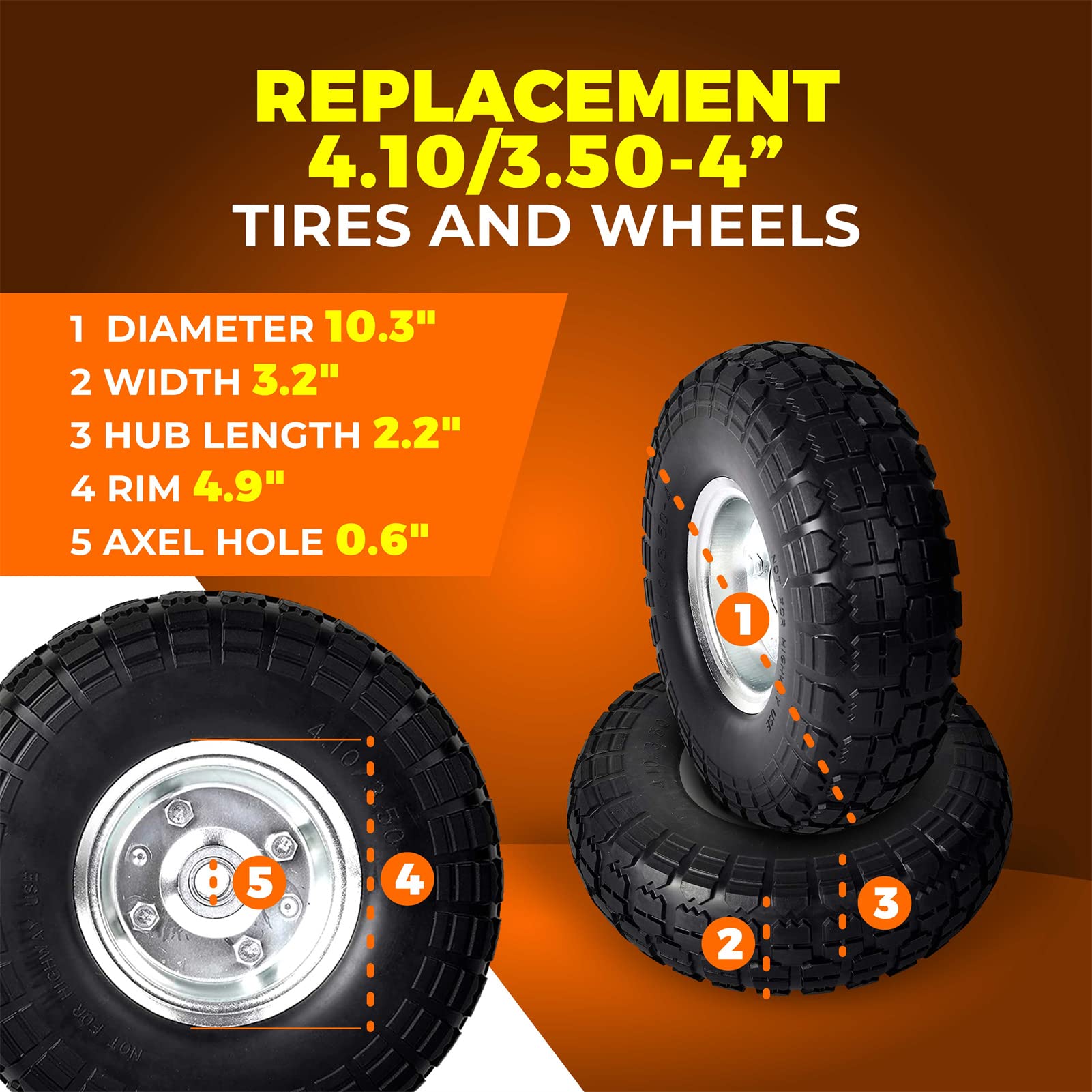 AR-PRO tire wheel compatible with Gorilla Carts for versatile use.