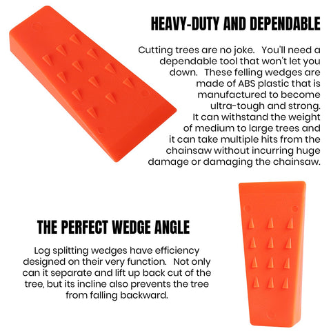 AR-PRO heavy-duty ABS plastic wedges ready for tough logging work.