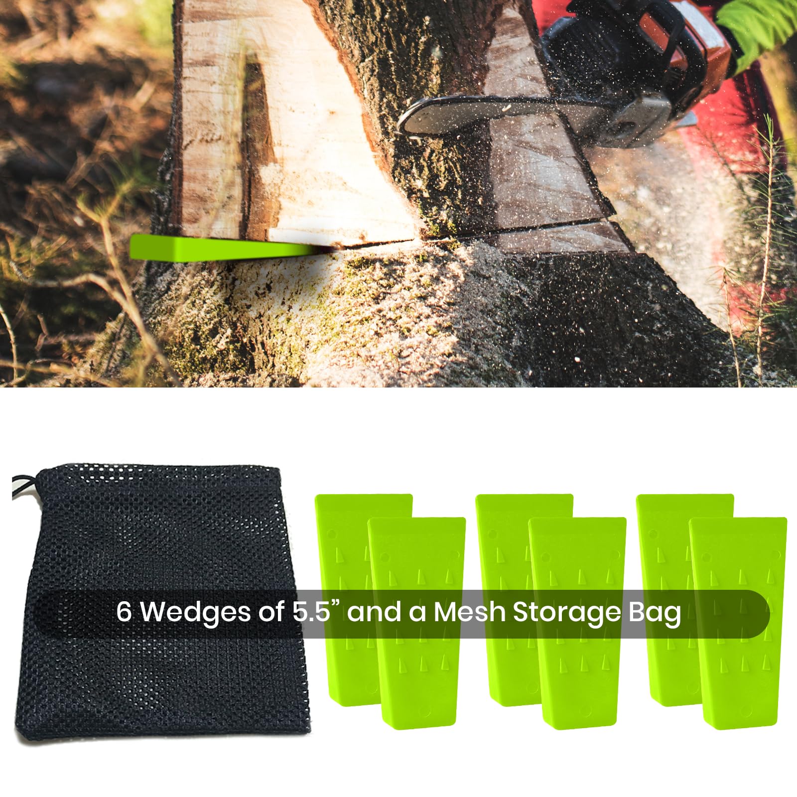 AR-PRO field-ready wedges withstand chainsaw contact during use
