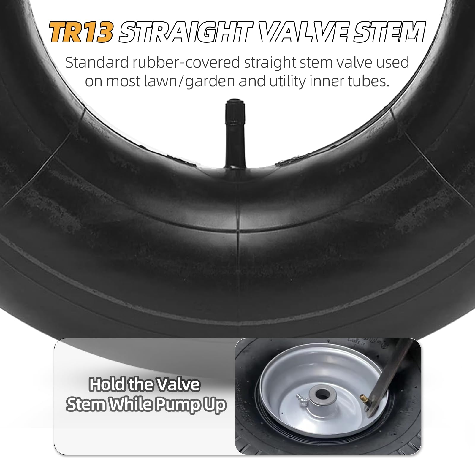 AR-PRO heavy-duty natural rubber inner-tube side-view ensures durability on yard equipment.