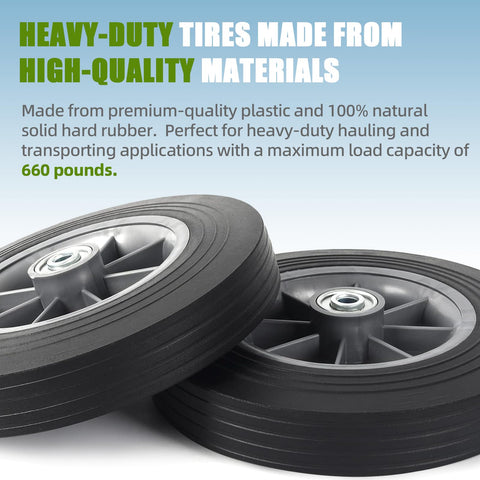 AR-PRO heavy-duty replacement wheel with 220 lb load capacity for demanding tasks.