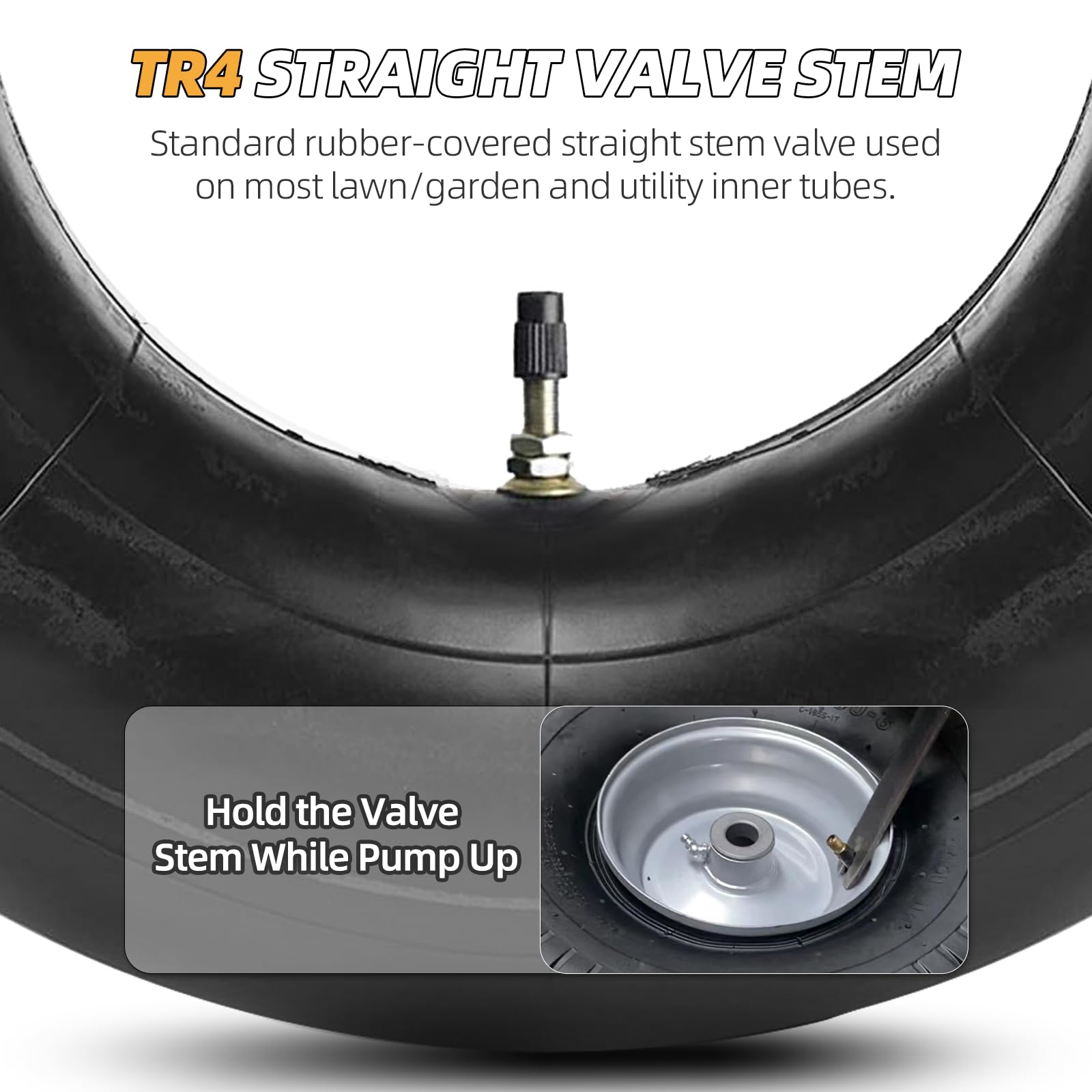 AR-PRO heavy-duty rubber inner-tube close-up highlighting thick walls for smoother rides.