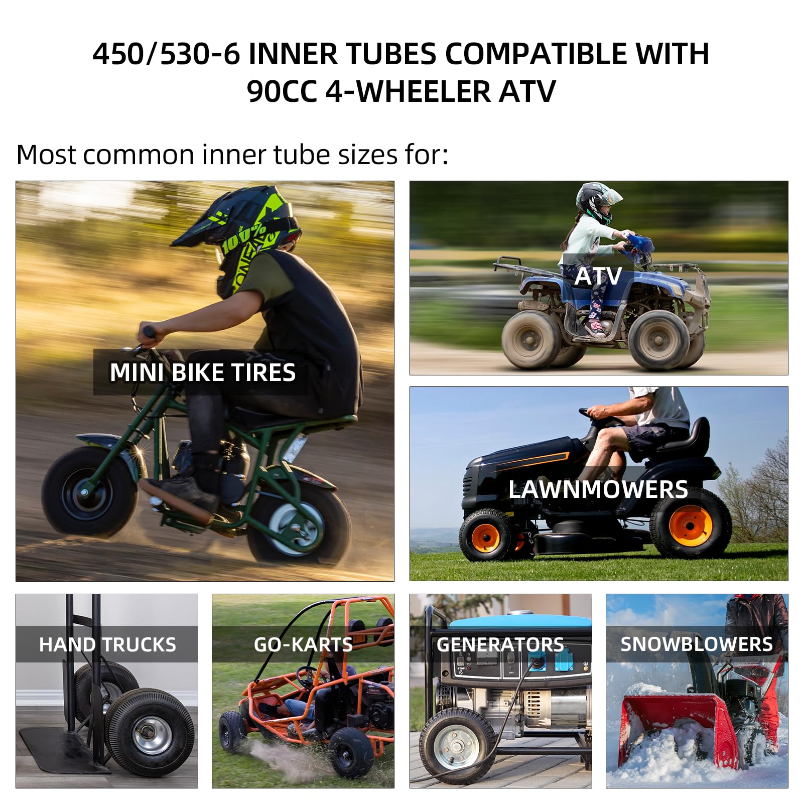 AR-PRO heavy-duty two-pack in-use on utility carts and lawn vehicles.