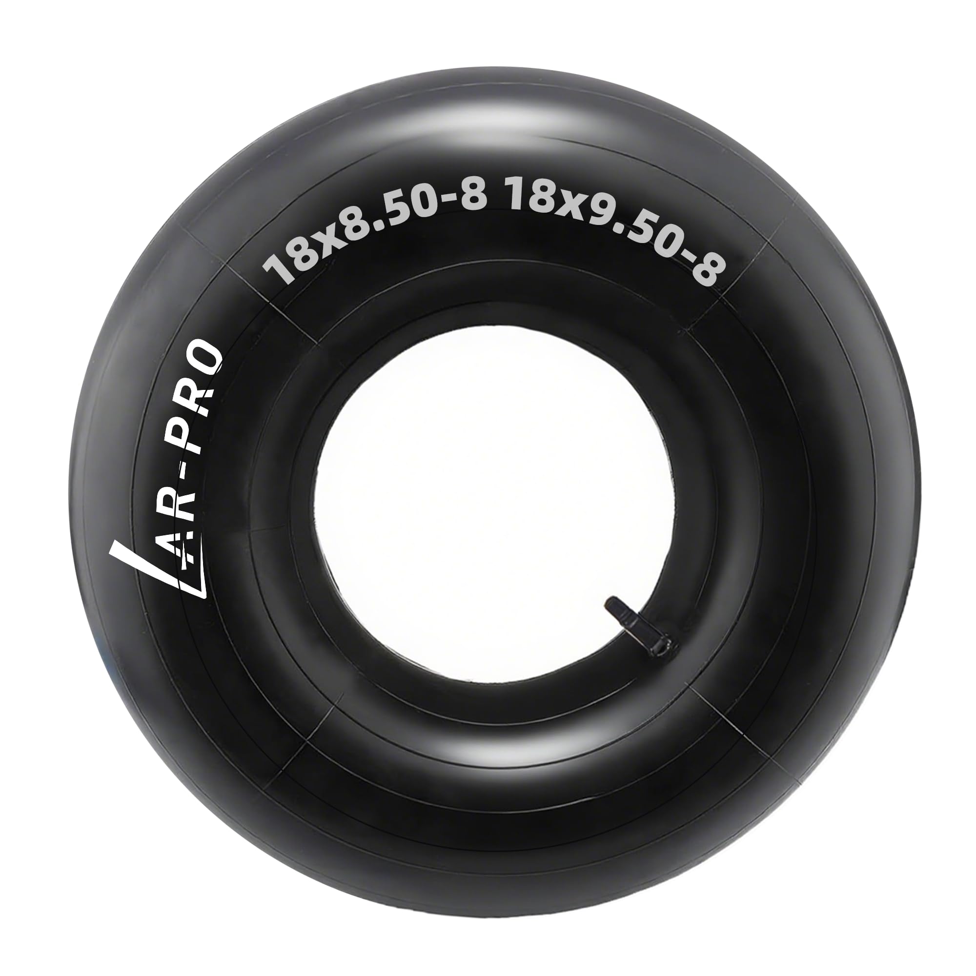 AR-PRO inner tube 18x8.50-8, top view, durable butyl construction for ATV and golf carts.