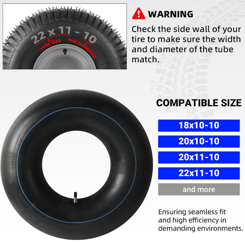 AR-PRO inner tube 20x10x10 straight valve for versatile tire fit.