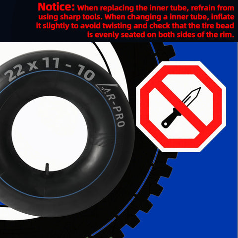 AR-PRO durable inner tube installation guidance reduces bead seating issues.