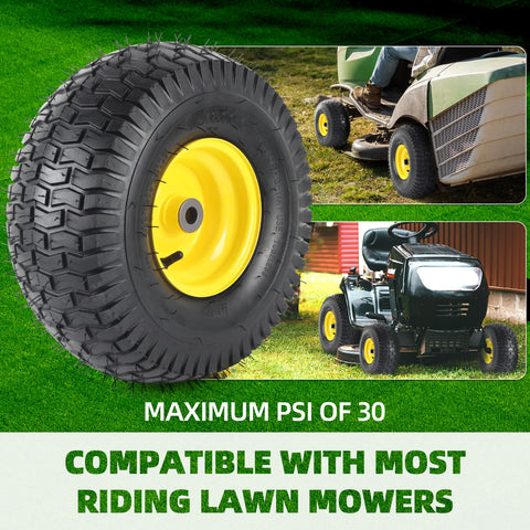 AR-PRO John Deere compatible front tire wheel supports multiple riding mower models.