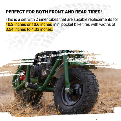 Ideal replacement for 90/65-6.5 and 110/50-6.5 tires on various bikes.