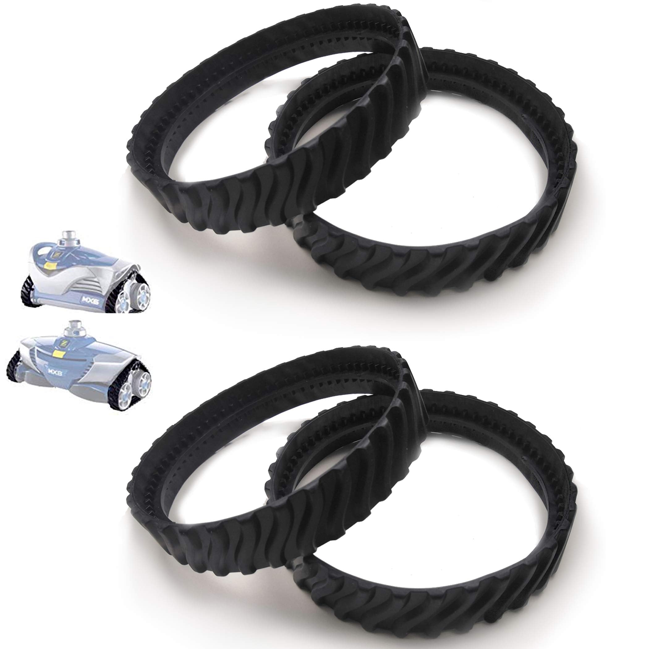 AR-PRO MX8/MX6 upgraded track front view emphasizes durable rubber for longer life.