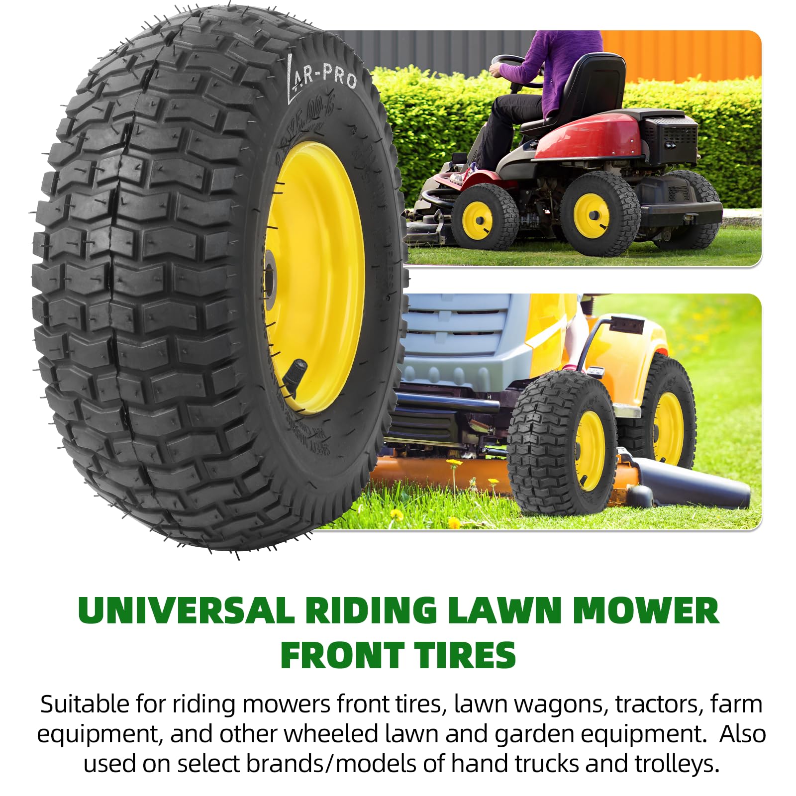 AR-PRO offset hub 3in front-tire assembly fits many mower models.