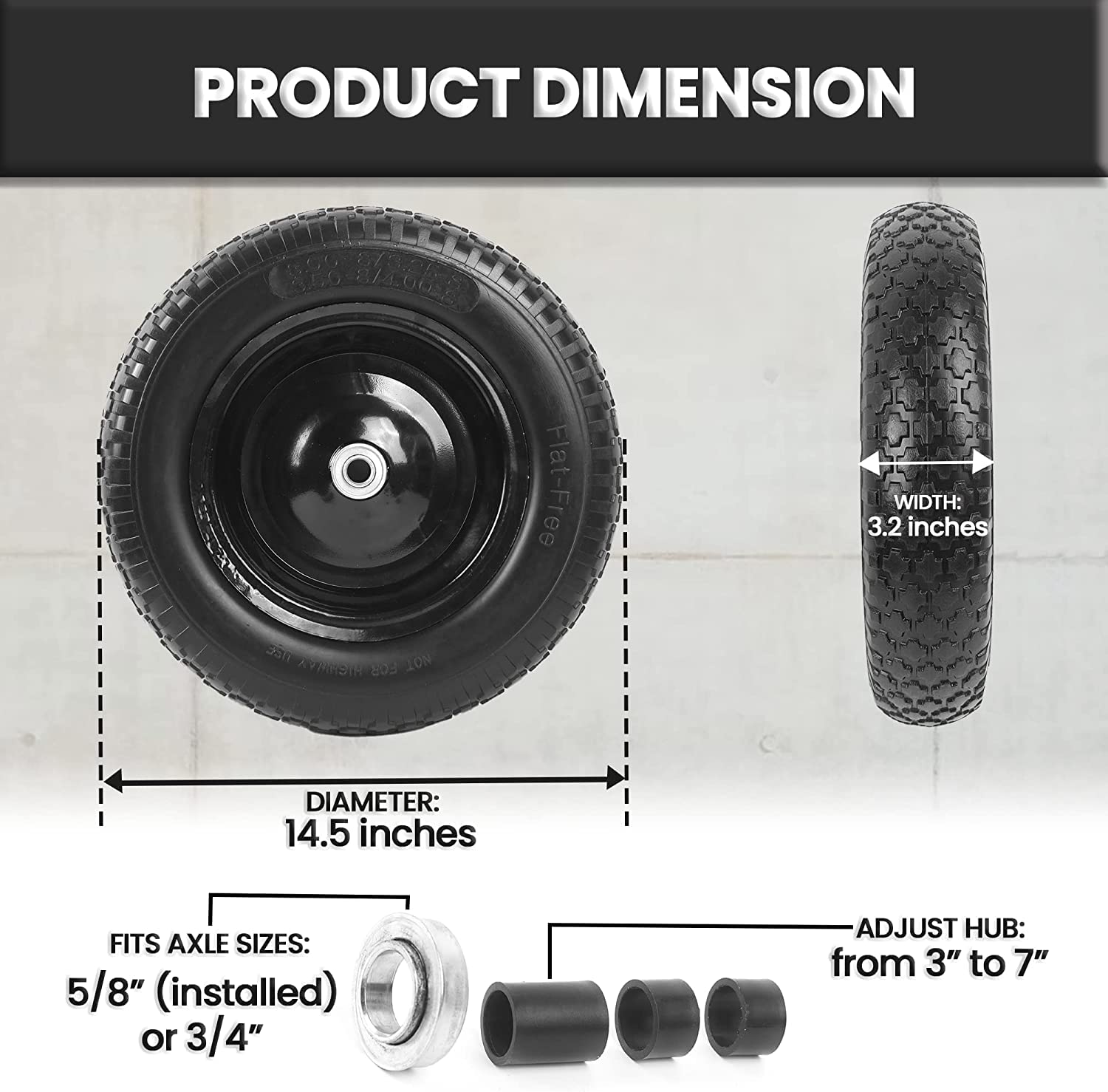AR-PRO polyurethane foam tire non-marking and weather resistant