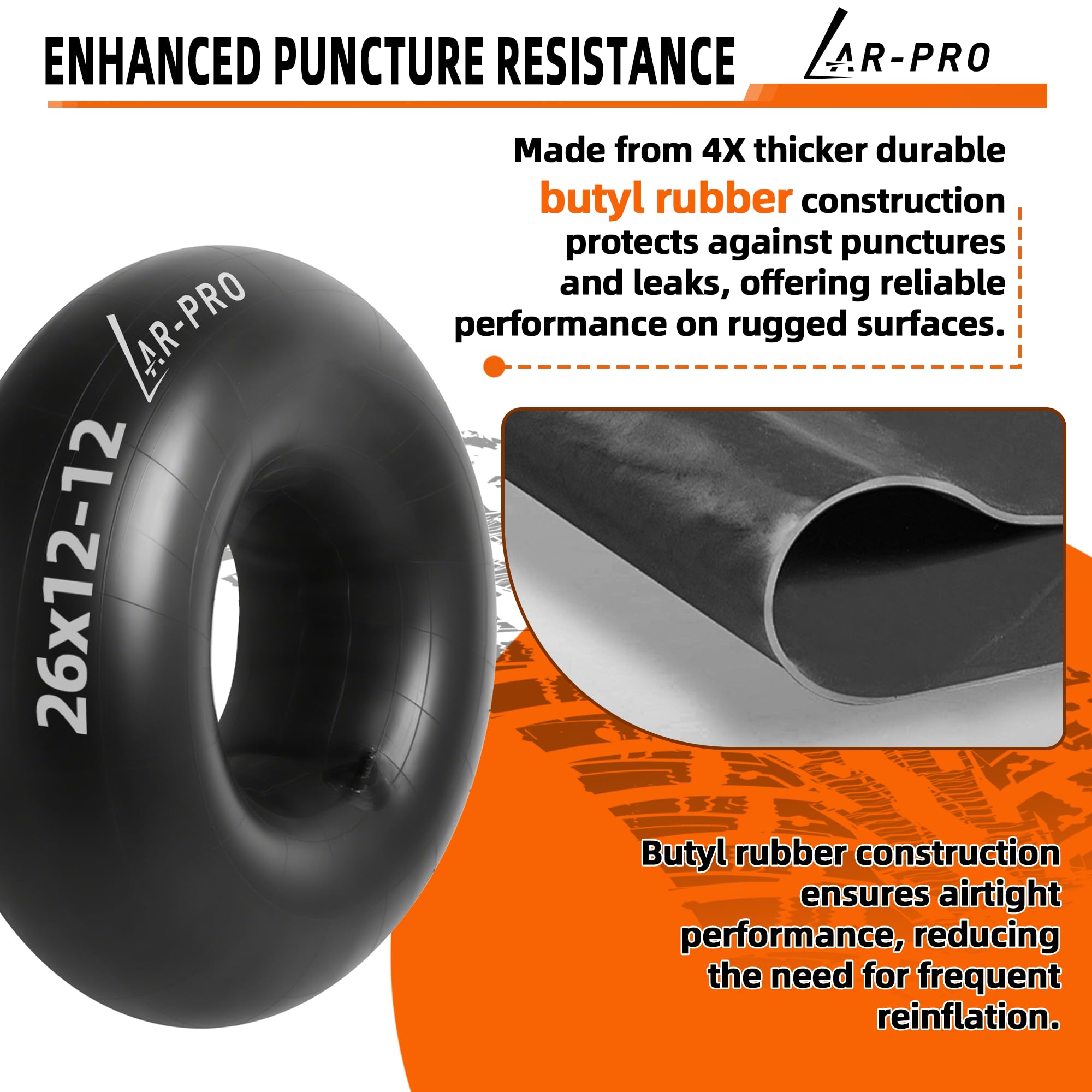AR-PRO puncture-resistant design reduces downtime on rugged surfaces.