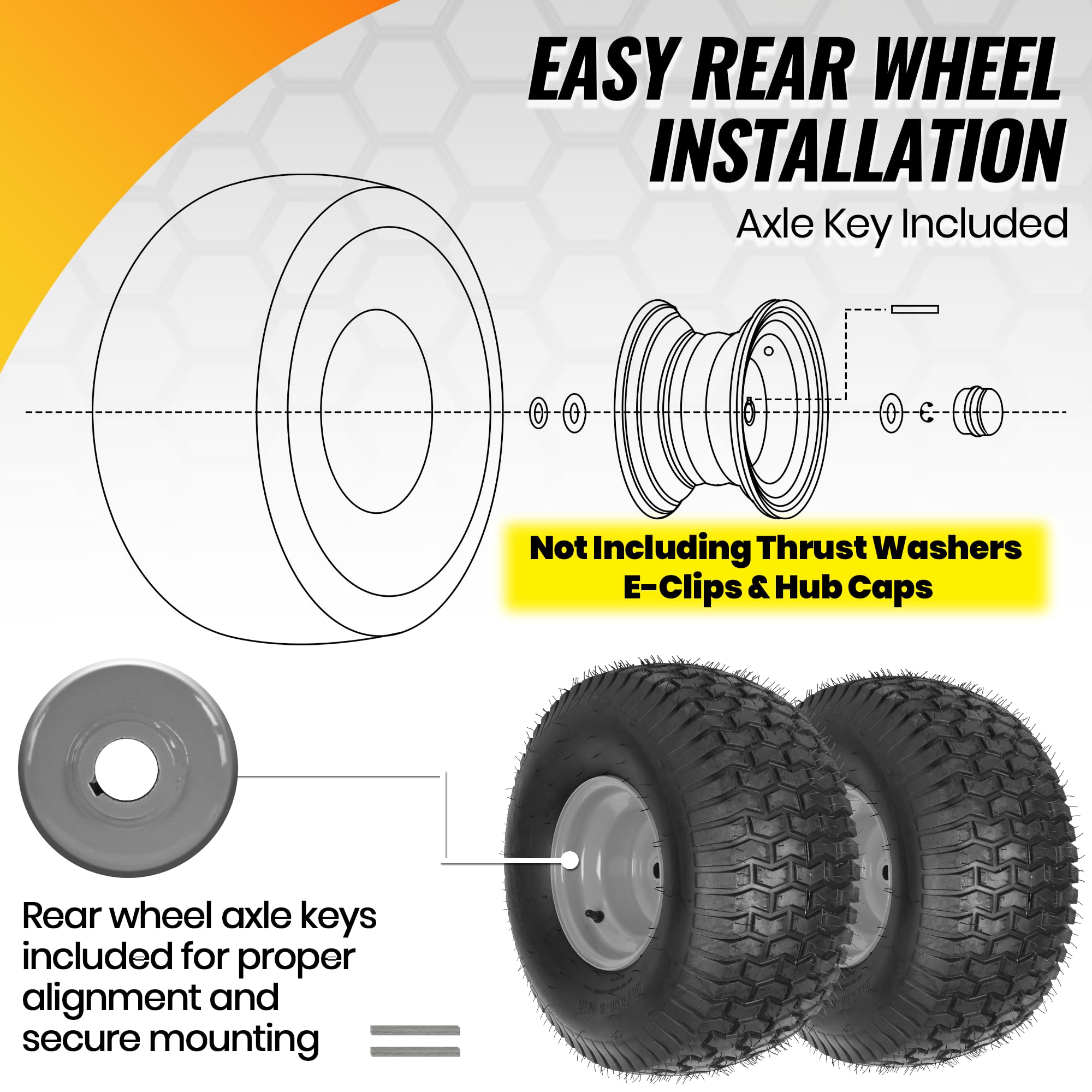 Compatible with John Deere 100 Series and Craftsman riding mowers.
