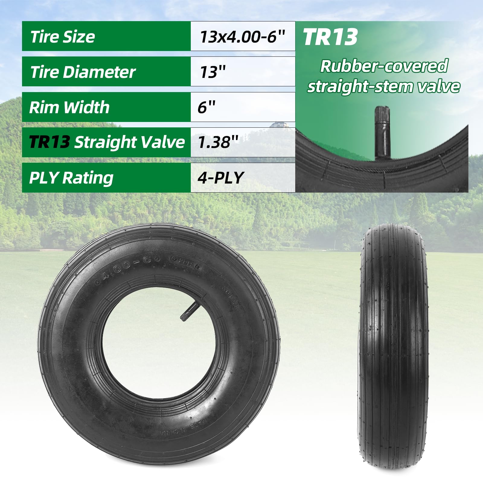 AR-PRO ribbed tread improves traction on wet or uneven surfaces.