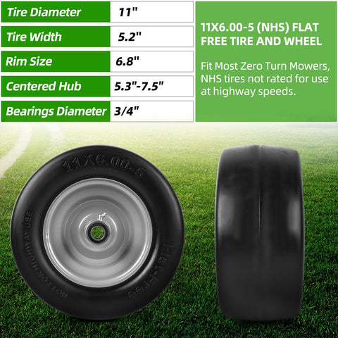 AR-PRO solid rubber 11x6-5 tire enhances puncture resistance and ride comfort.