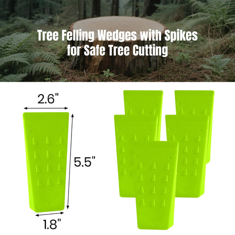 AR-PRO wedges with spikes biting into stump to guide tree direction safely