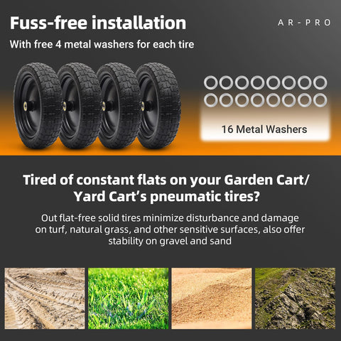 AR-PRO steel rim delivers rugged construction for long-lasting use.