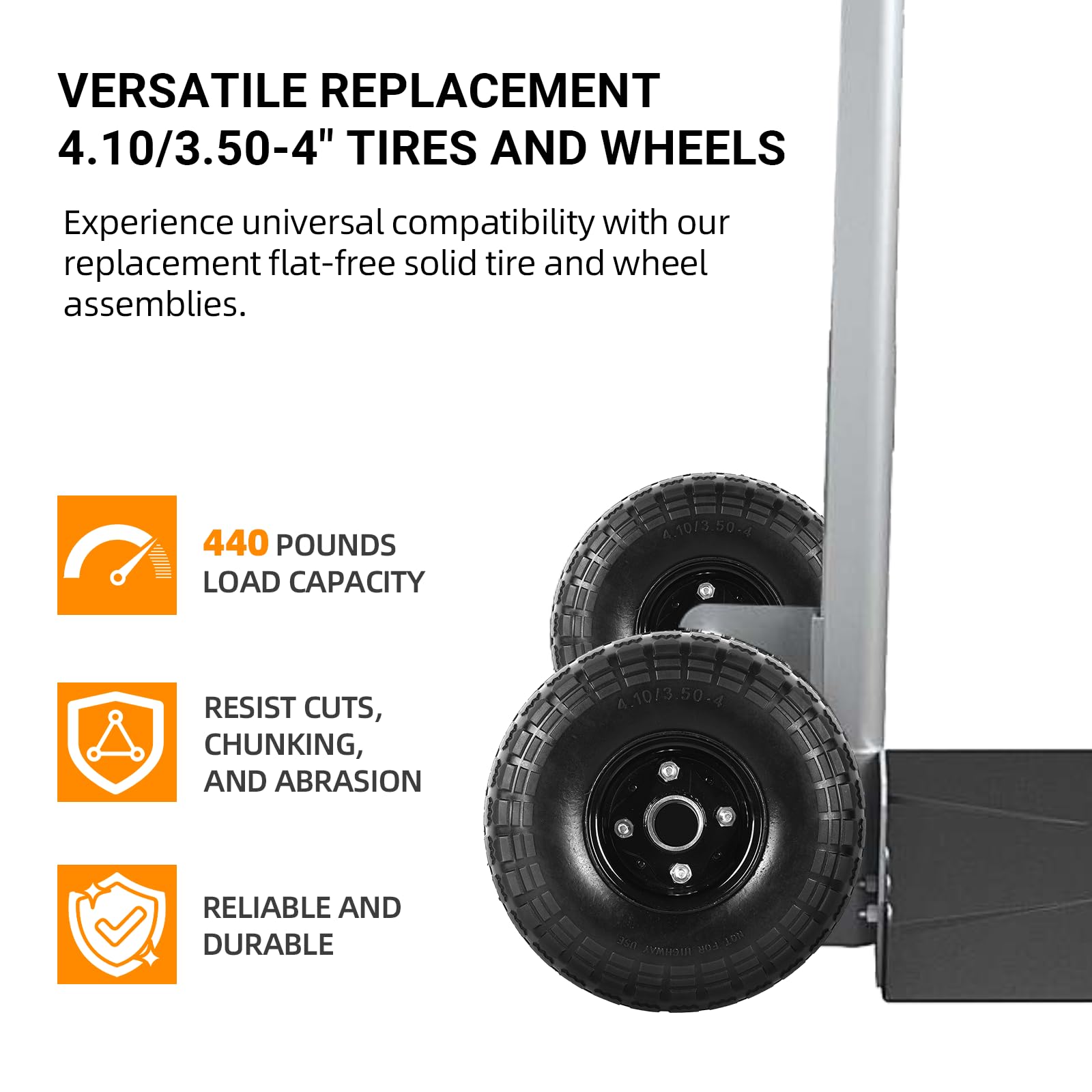AR-PRO wheel with reinforced steel rim and screws for strength.