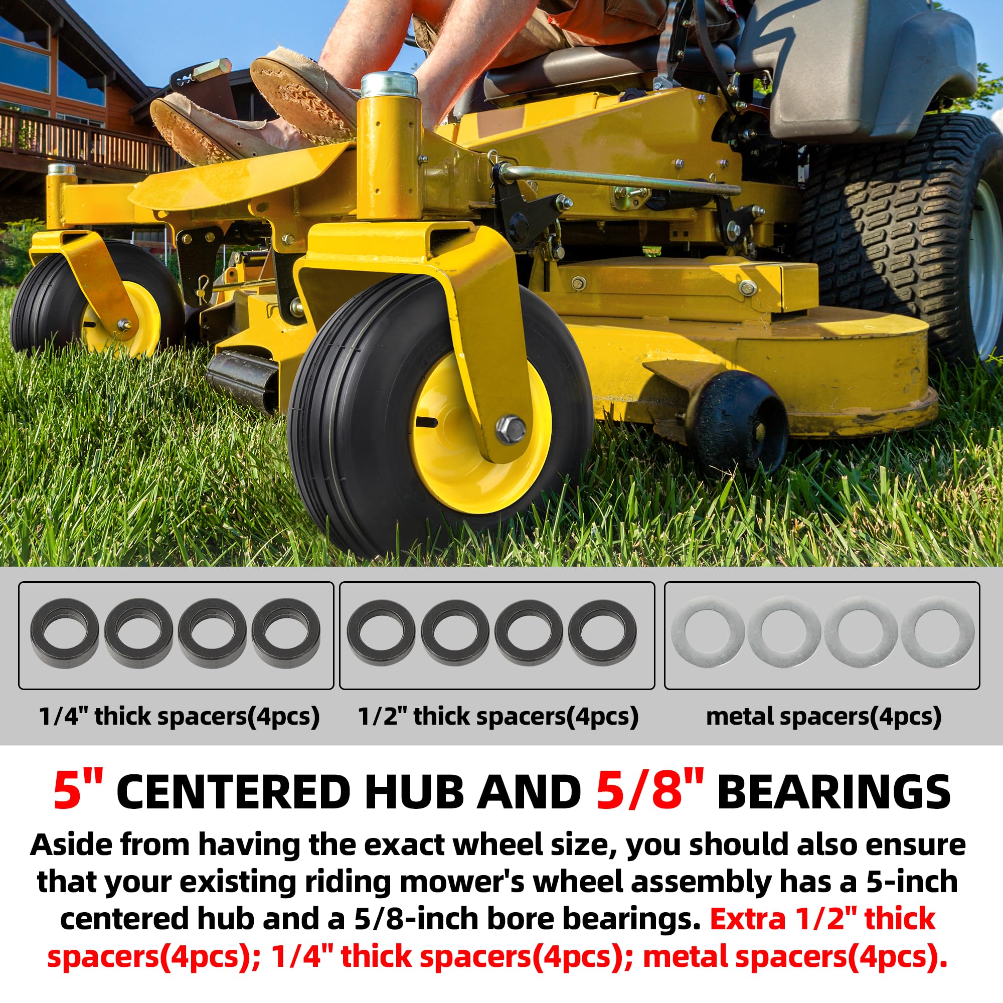 AR-PRO straight rib tread design minimizes turf damage during mowing.