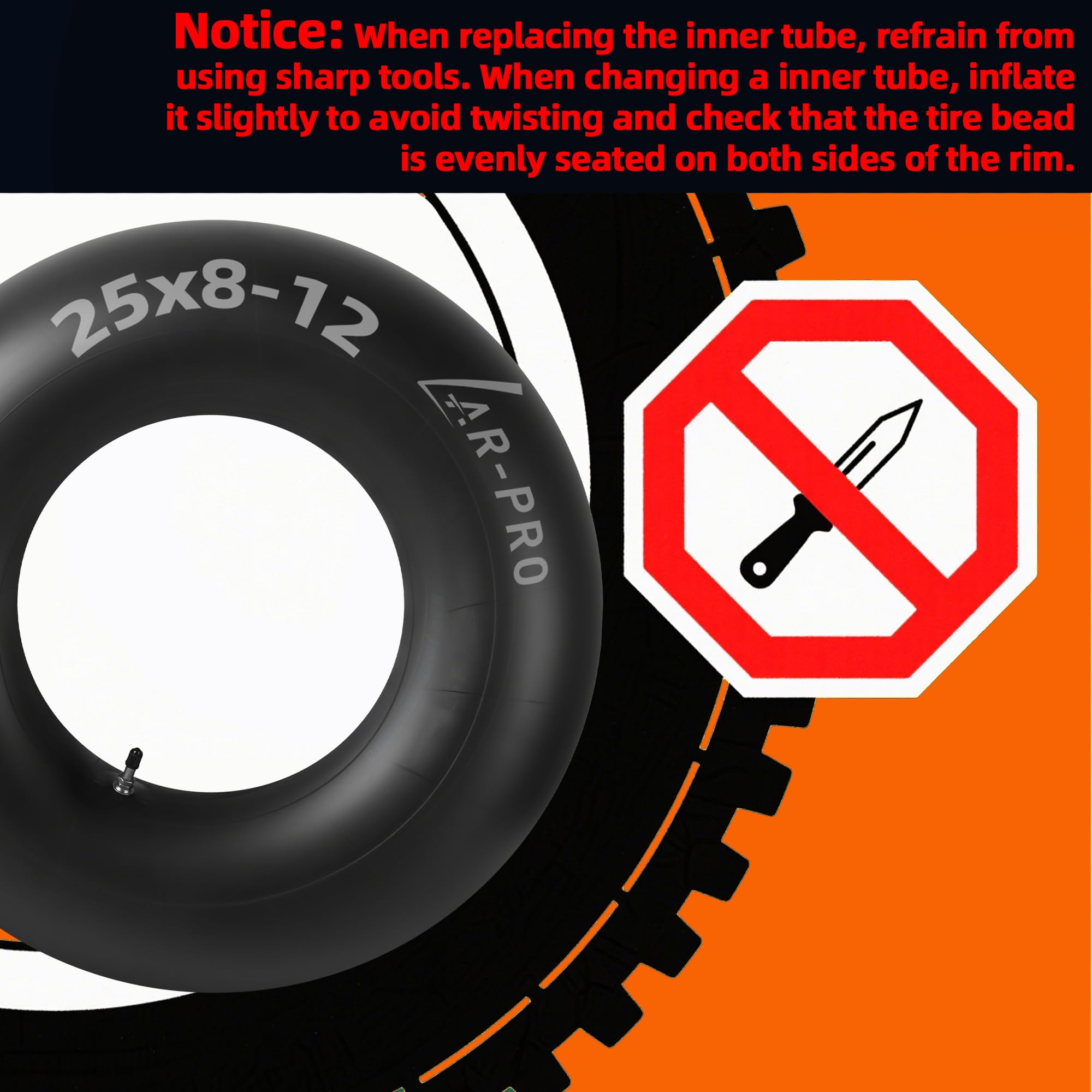 AR-PRO TR6 metal valve stem for reliable inflation