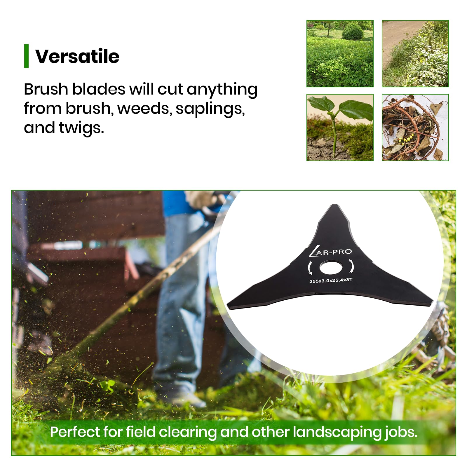 AR-PRO two-blade kit provides ready replacements for field clearing.