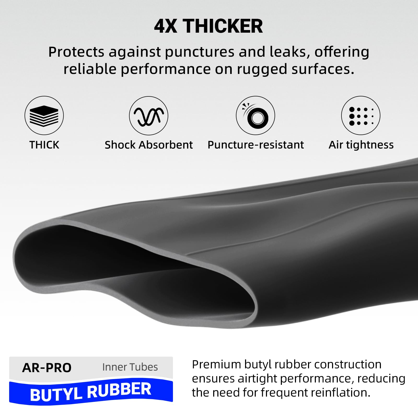 AR-PRO universal 23x10.50-12 inner tube compatible with multiple tires