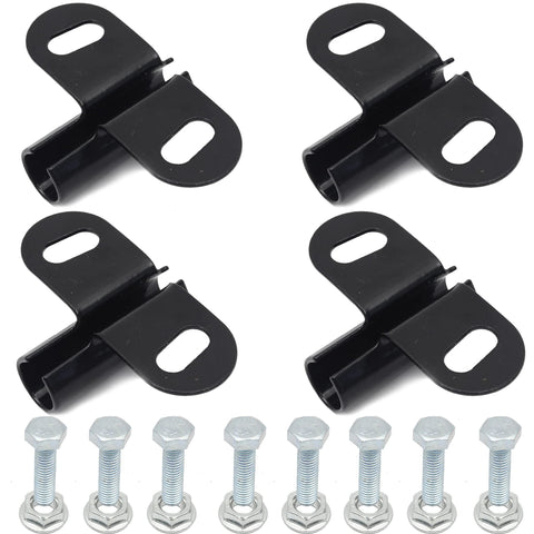 AR-PRO wheelbarrow axle bracket set—front view shows sturdy black finish and compact design.