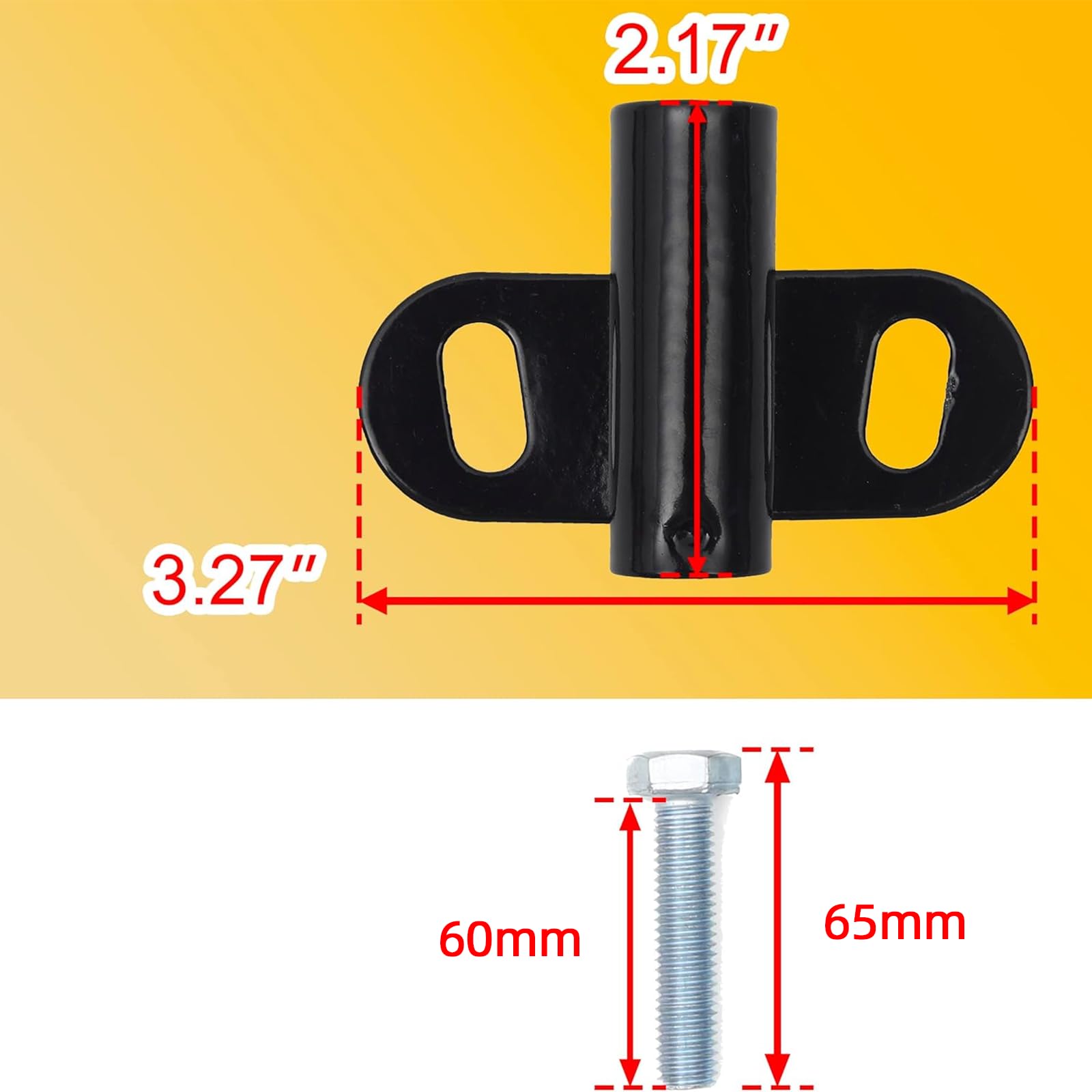 AR-PRO wheelbarrow axle bracket set—side view demonstrates universal 5/8-inch axle compatibility.