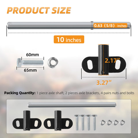 AR-PRO wheelbarrow bracket set secures 5/8in axles reliably