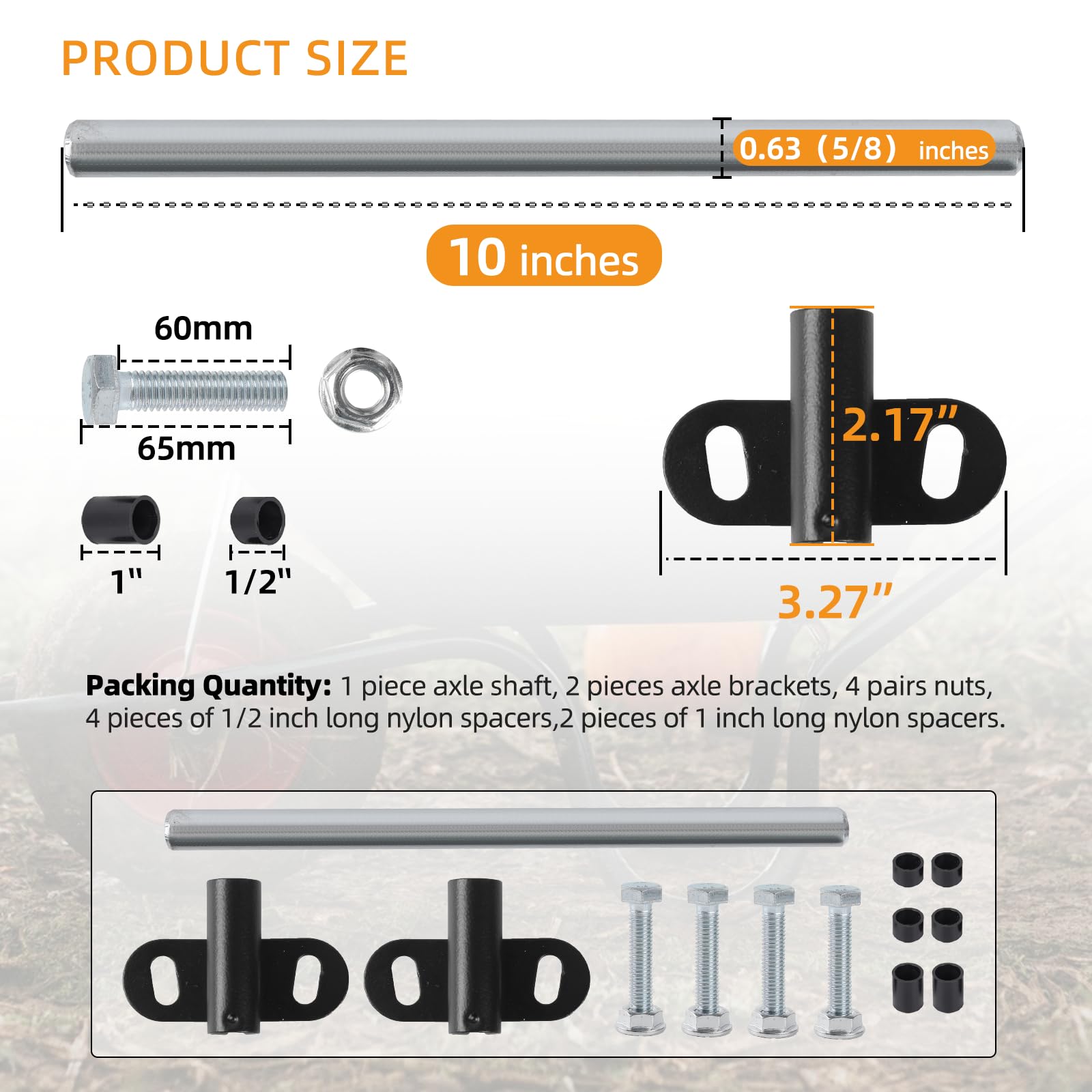 AR-PRO wheelbarrow brackets with top stoppers ensure secure axle fit