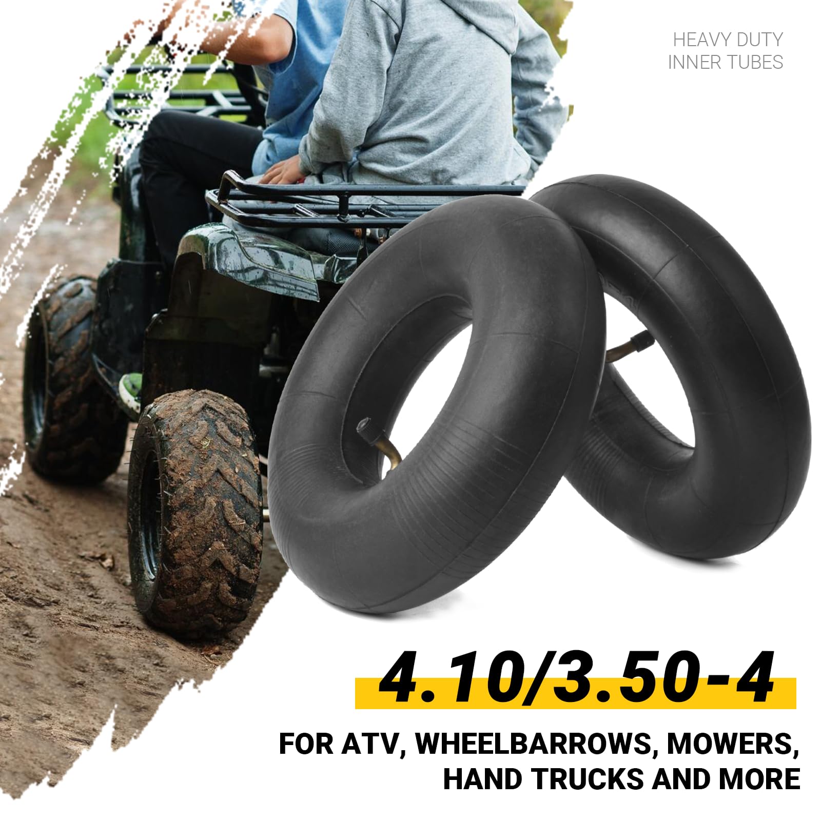 AR-PRO wheelbarrow inner tube TR-87 bent valve for easy inflation and durability.