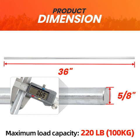 Close-up of AR-PRO zinc-plated axle rod surface highlighting corrosion resistance