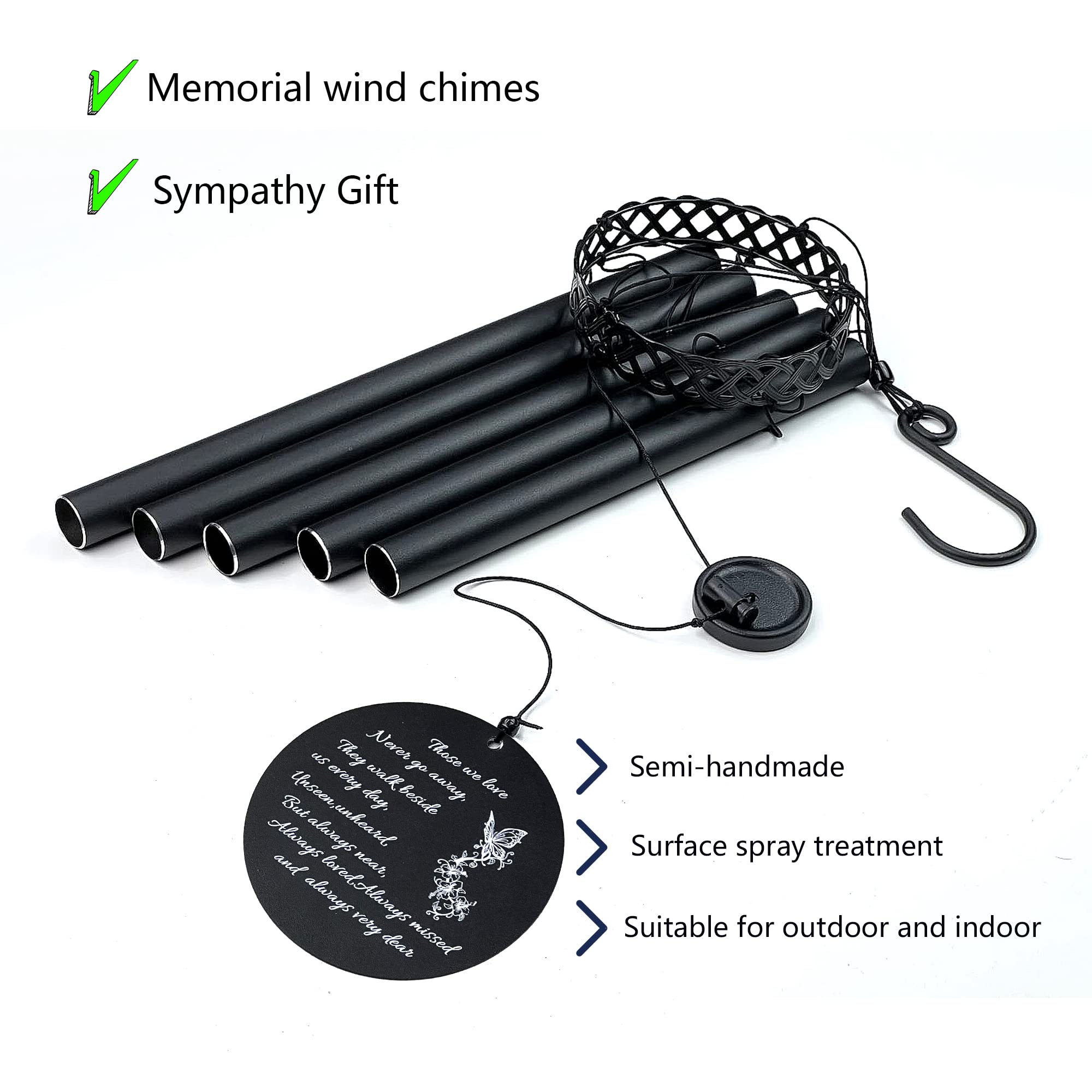 Hanging ARARTKEL wind chimes at 30-inch height for balanced garden display