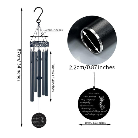 Adjustable tones on ARARTKEL wind chimes via nylon snaps for ambience