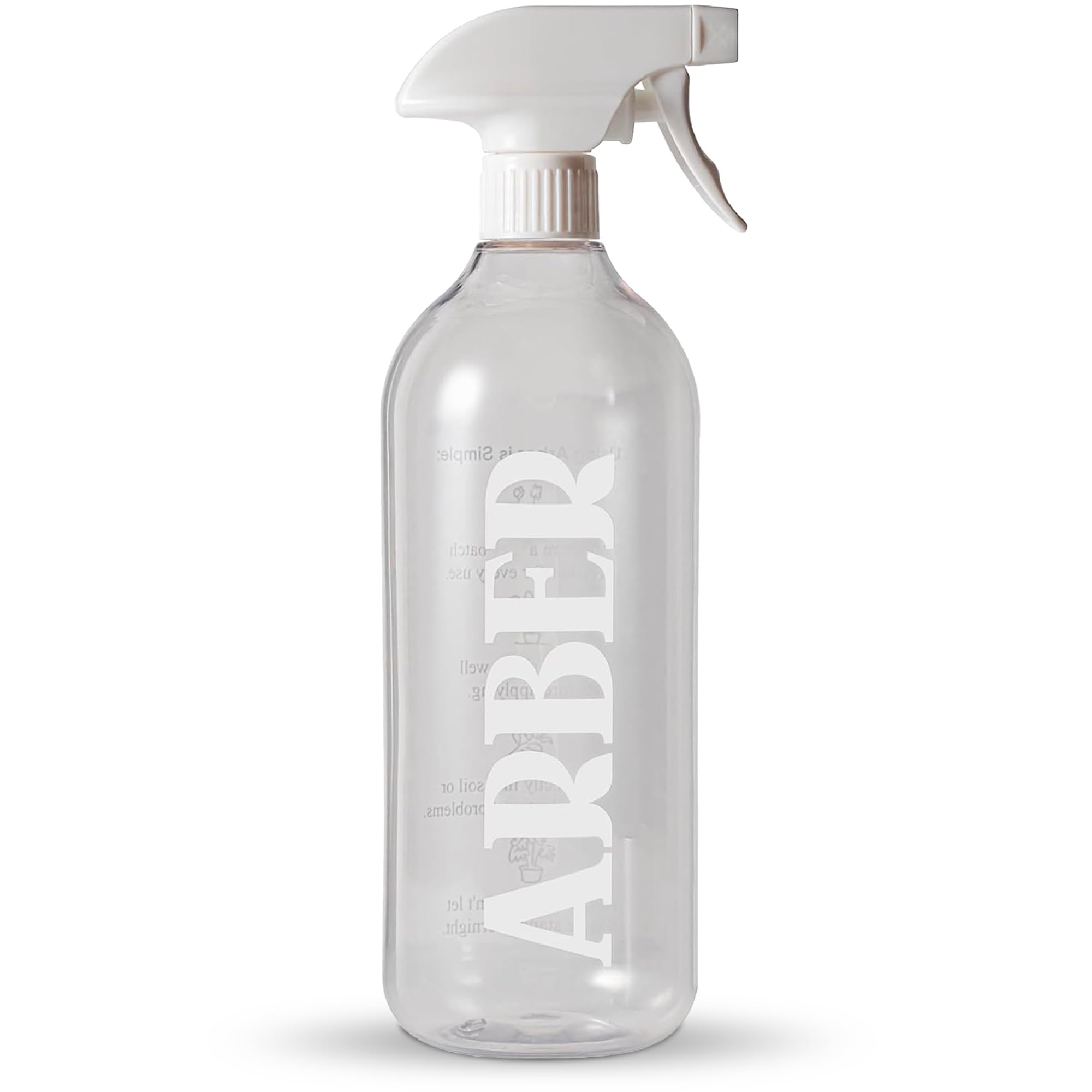 ARBER 32oz spray bottle with fine mist for gentle plant hydration.