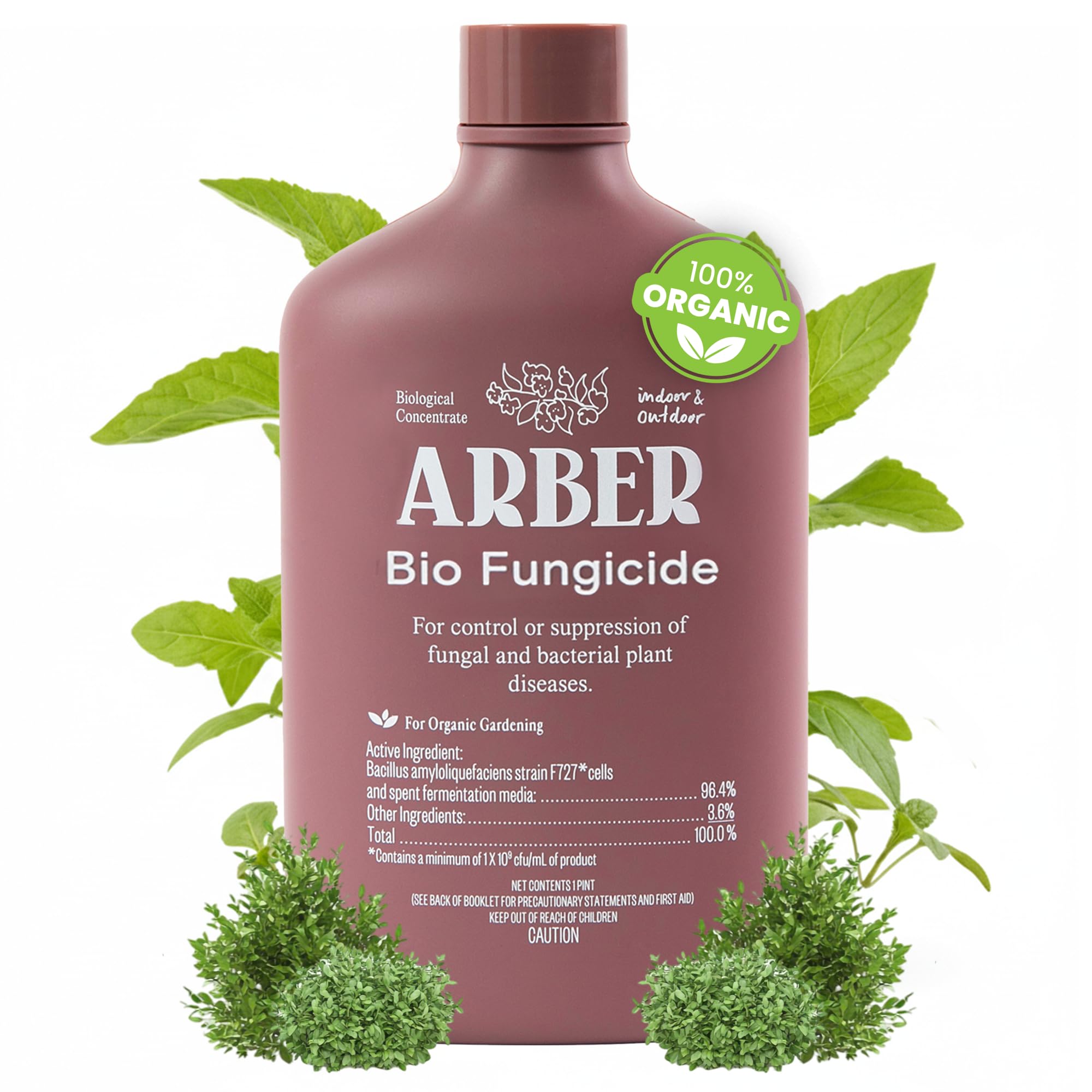 ARBER organic fungicide bottle pour for indoor and outdoor protection