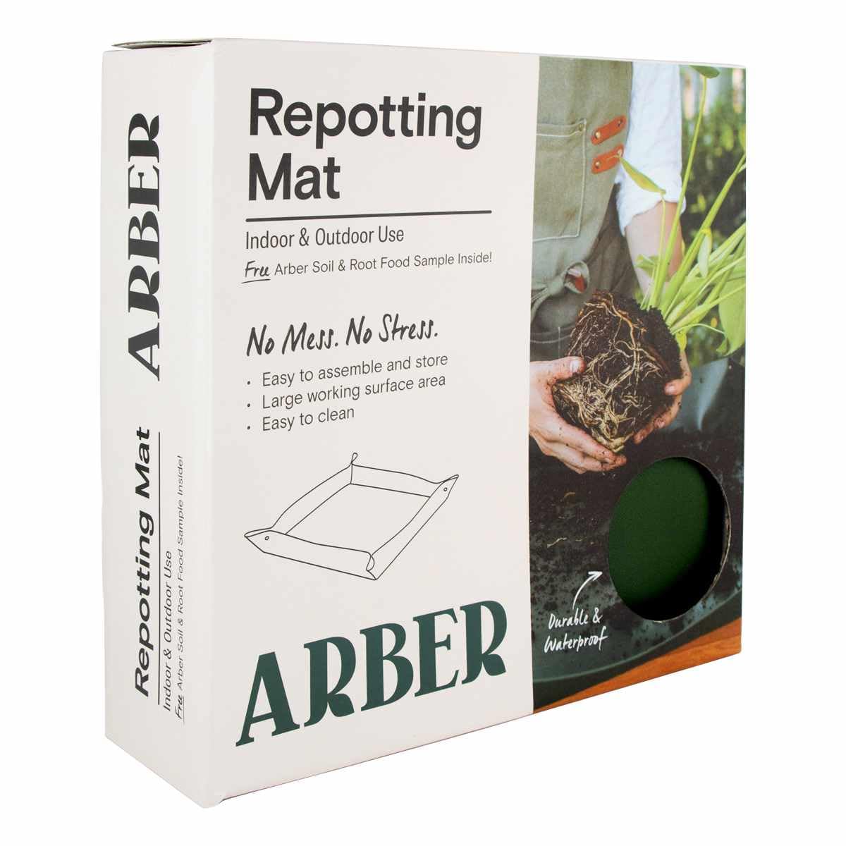 ARBER Repotting Mat folded for compact storage and quick setup