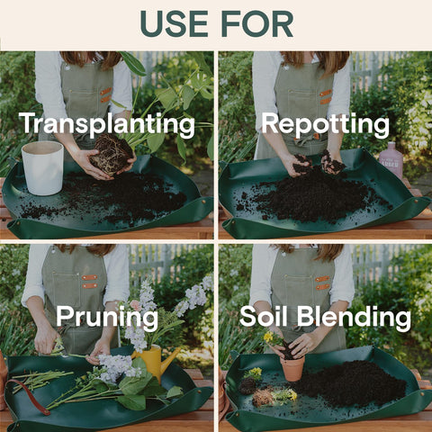 ARBER mat with snap corners allows instant, stable potting setup