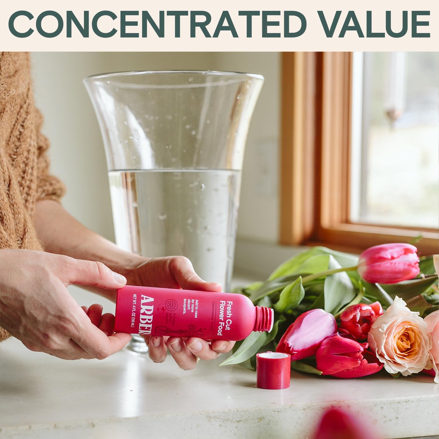 ARBER Rose food enhances color and longevity
