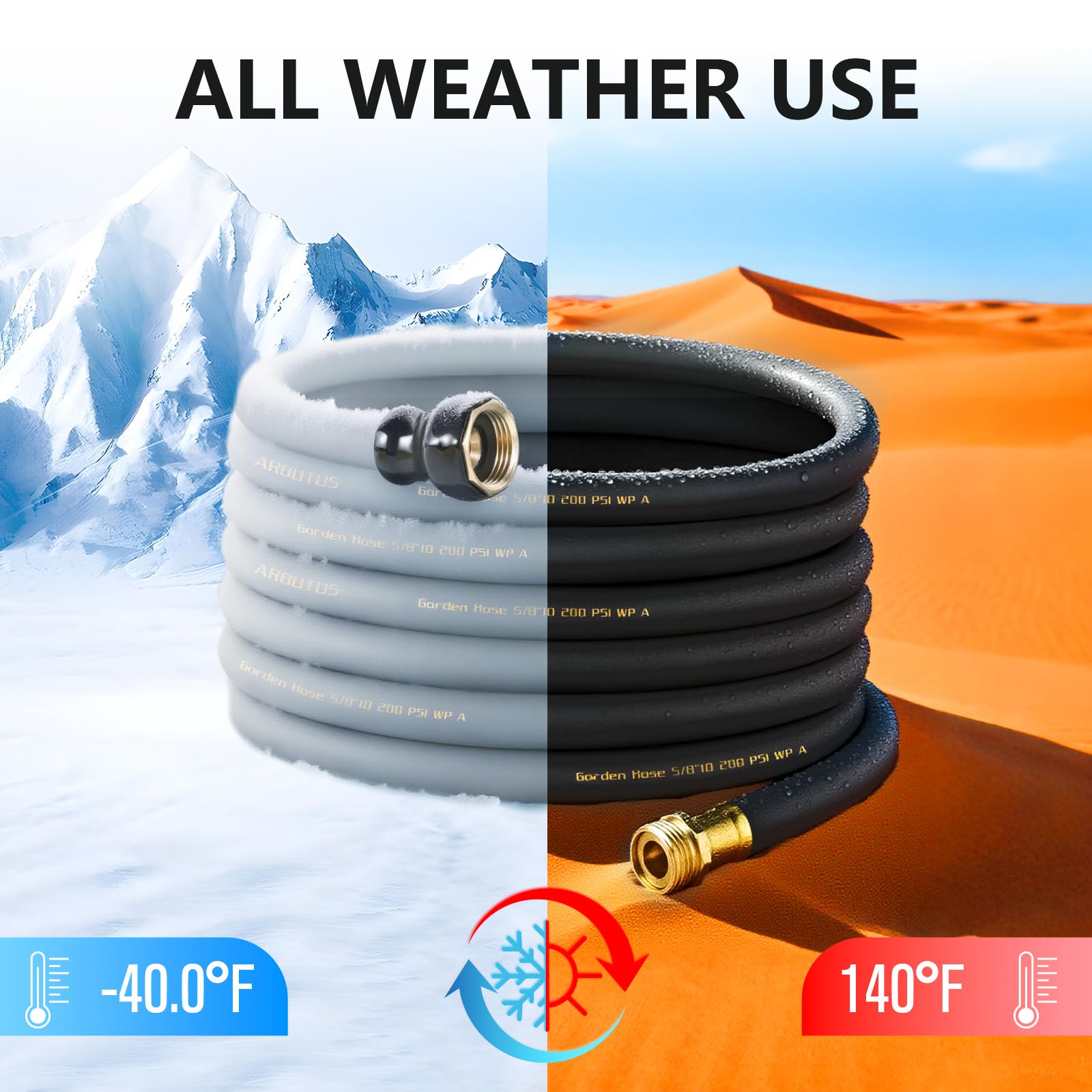 ARBUTUS versatile water hose for gardening, car washing, and patio cleaning