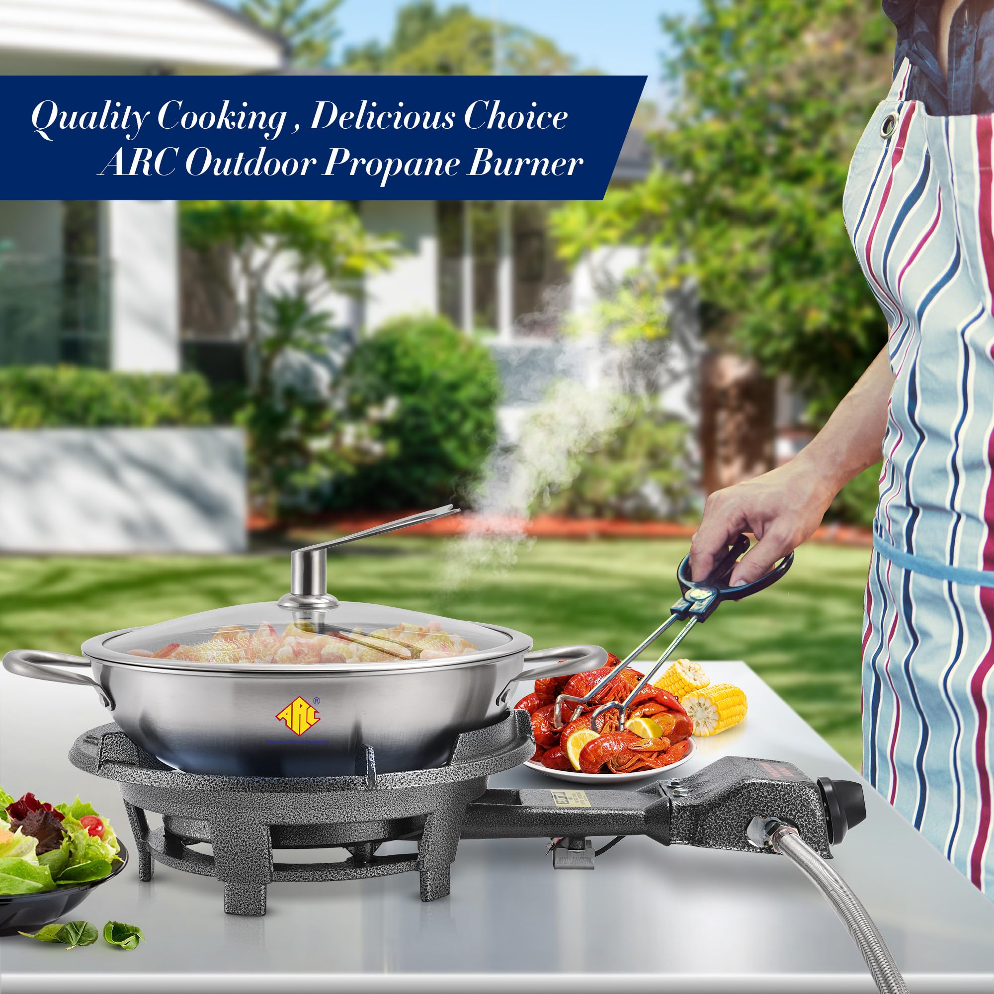 ARC Advanced Royal Champion cast-iron construction ensures durable weatherproof cooking