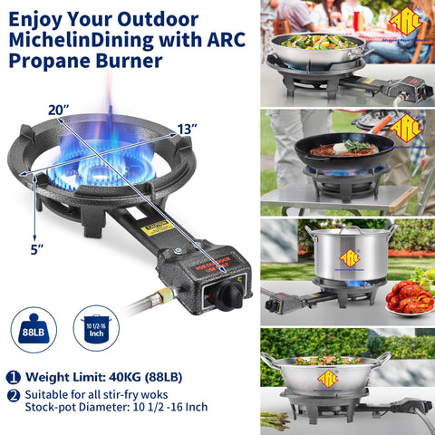 ARC Advanced Royal Champion outdoor burner stove top view showing compact footprint for portability