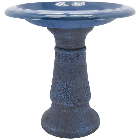 Arcadia Bird Bath ornate floral design enhances patio while inviting birds