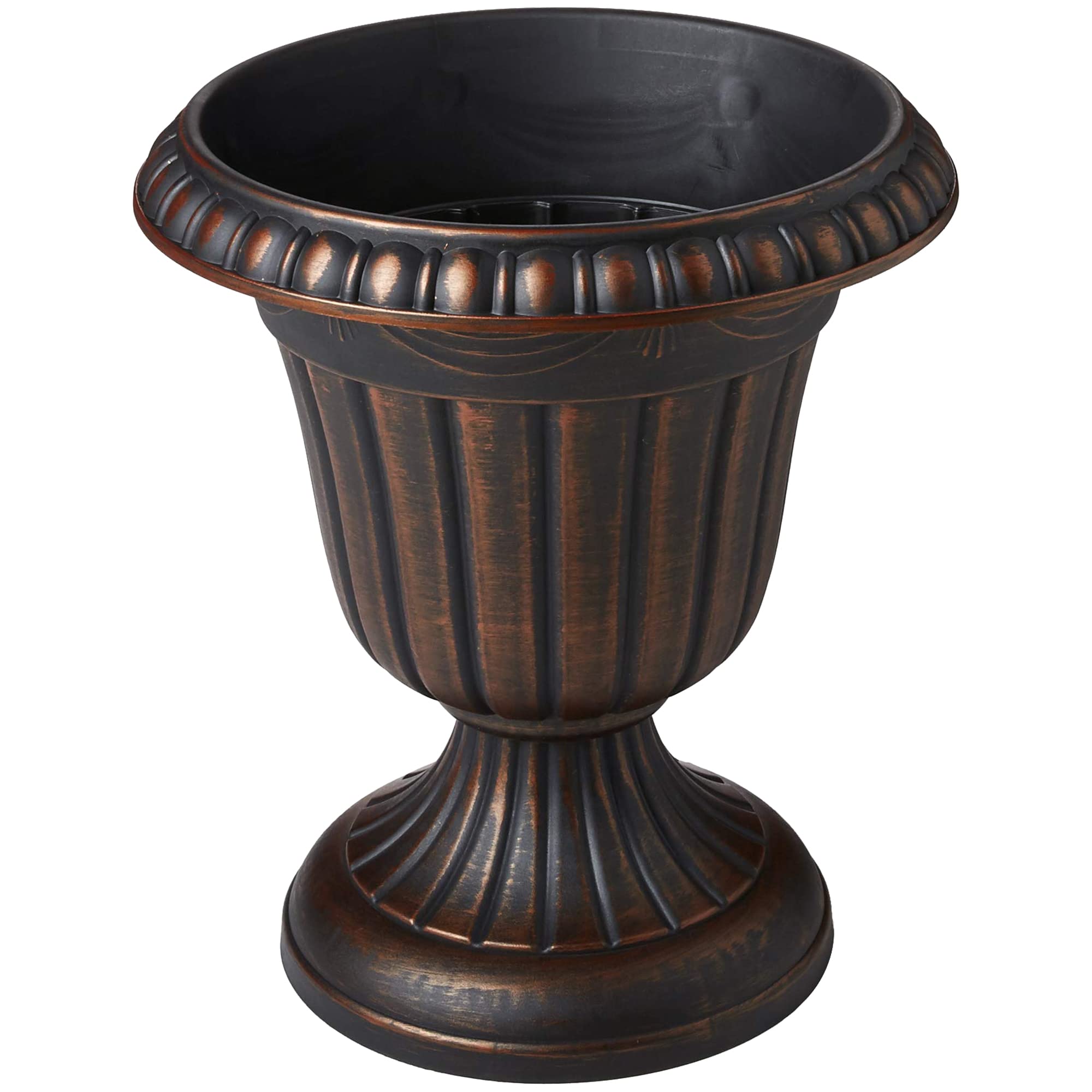 Arcadia brushed copper urn rim detail showing graceful lines for elegant displays
