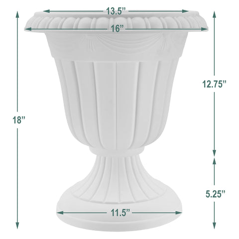 Arcadia PL00CP urn overall 16x18 inches footprint