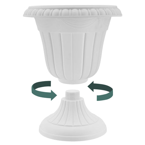 Arcadia PL10BK classic urn durable plastic construction withstands weather.